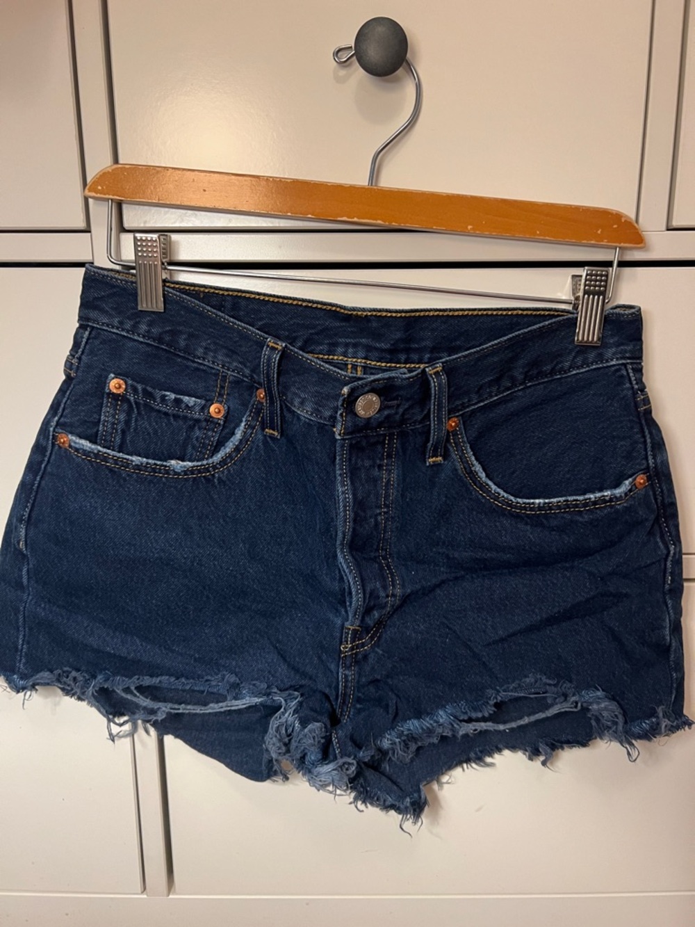 2/$7 Levi's Dark Blue Denim Cutoff Shorts